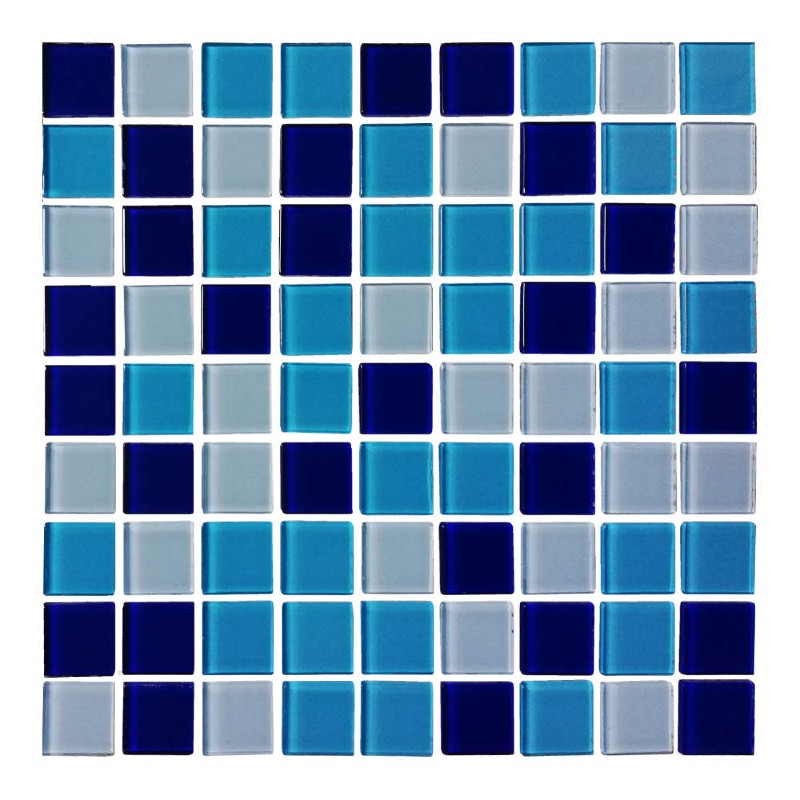 MOSAICO CRISTALO VITREO MEZCLA AZUL 2 M