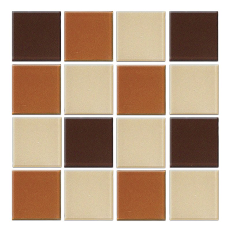 MOSAICO CRISTALO VITREO MEZCLA CAFE 2 M