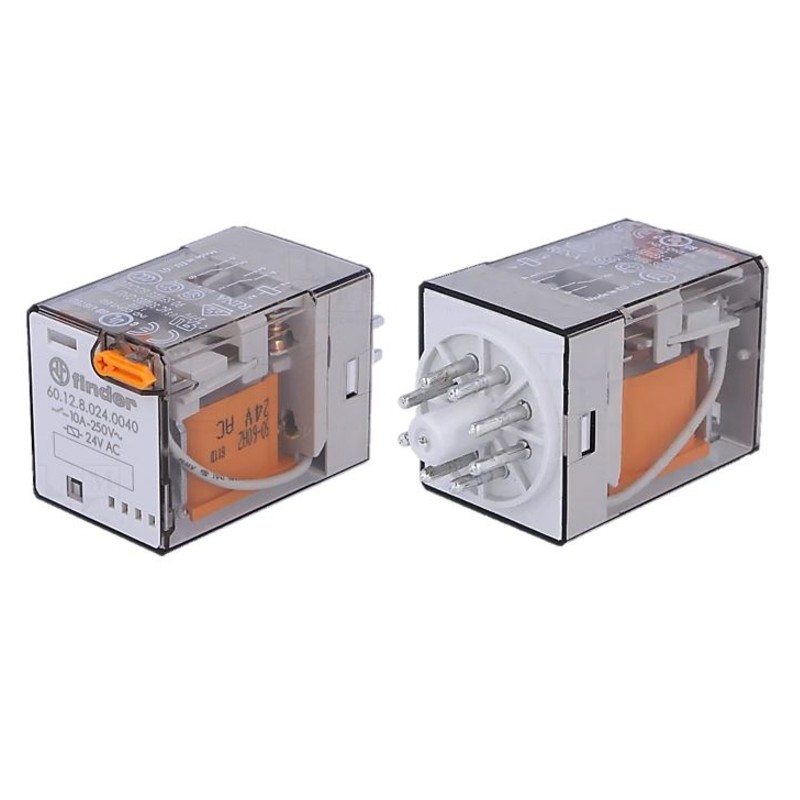 RELEVADOR IND 2CO 8PIN REDOND 10A 24VCA