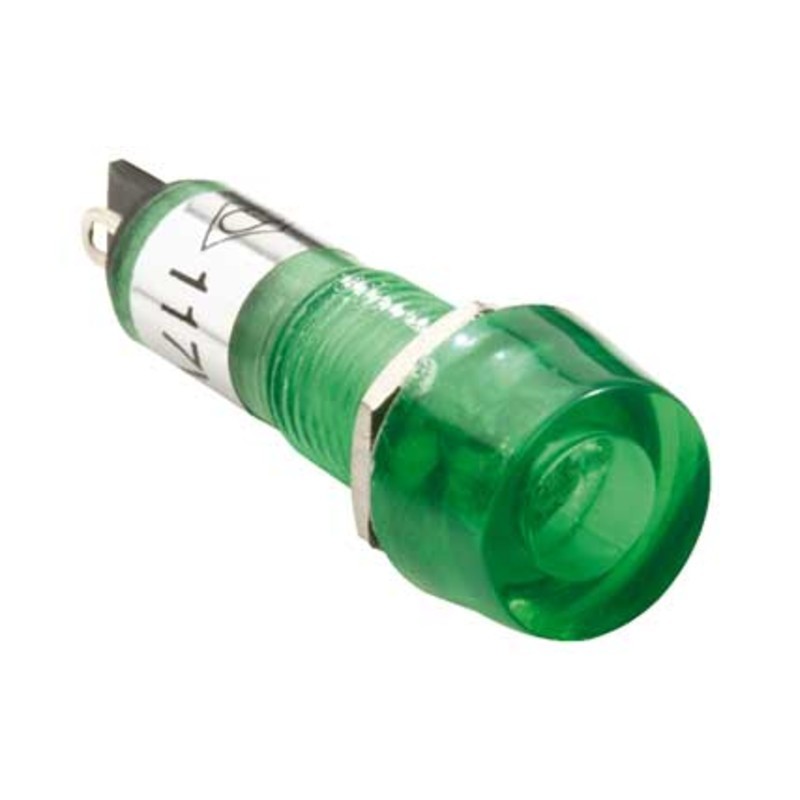 FOCO NEON ENCAP. REDONDO VERDE 117VAC