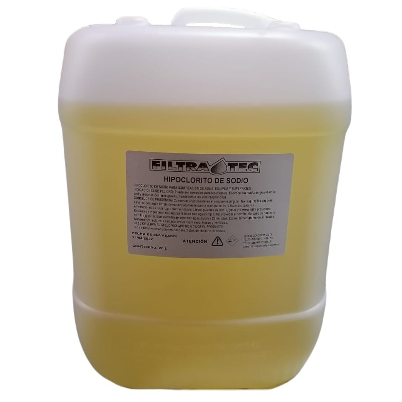 HIPOCLORITO DE SODIO AL 13 % DE 20 LTS.