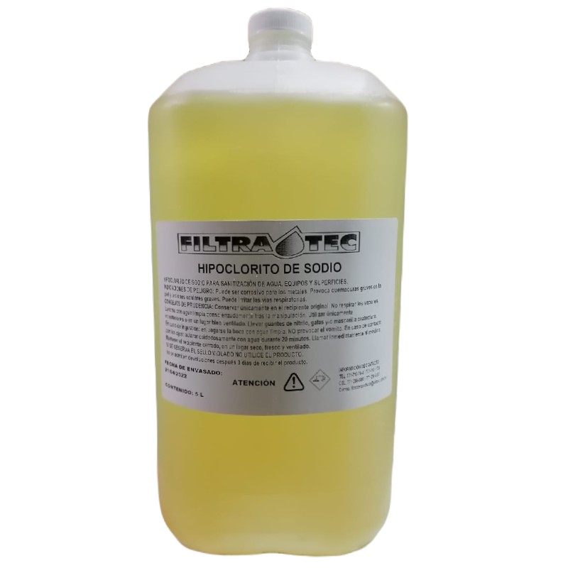 HIPOCLORITO DE SODIO AL 13% DE 5 LTS.