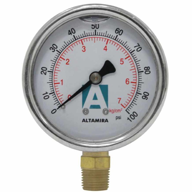 MANOMETRO ALTAMIRA GLICERINA 0-100 PSI